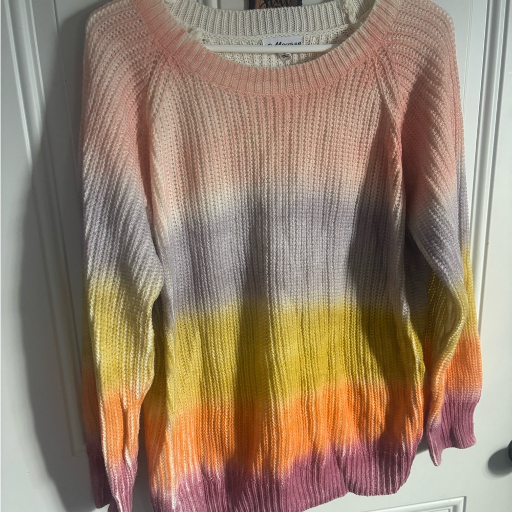 Macaron Multicolor Gradient Crew Neck Sweater - image 1